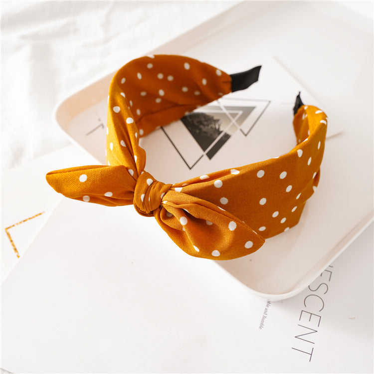 Wholesale Leopard Rabbit Ears Knotted Wide Version of Hairband Hair Headband